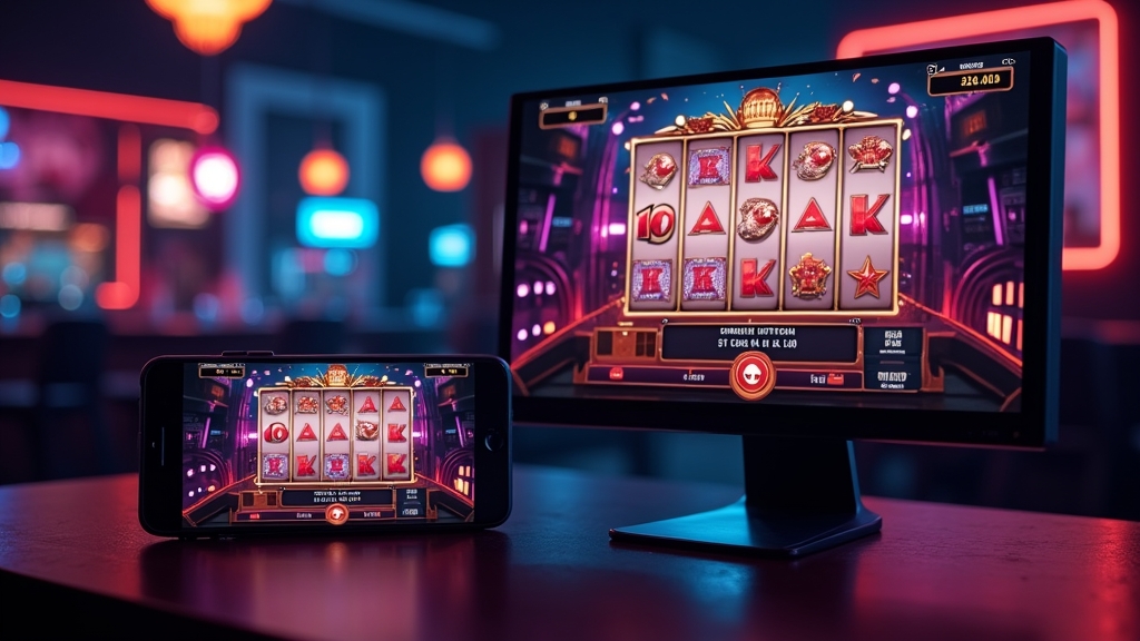 Royal Joker affiché sur smartphone et ordinateur dans une ambiance casino